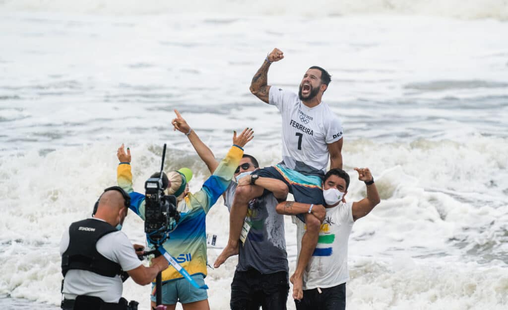 Olympic surfing - Italo Ferreira wins gold at Tokyo Olympic Games 2020 in Japan