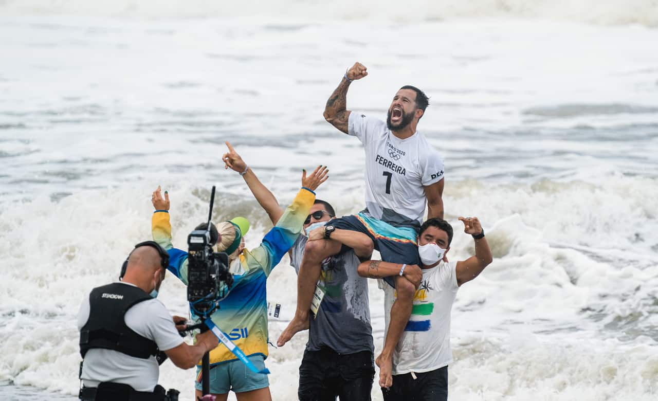 Olympic surfing - Italo Ferreira wins gold at Tokyo Olympic Games 2020 in Japan