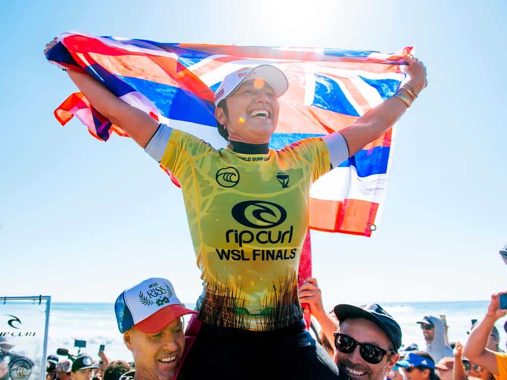 World champion Carissa Moore at The WSL Finals 2021 in Lower Trestles