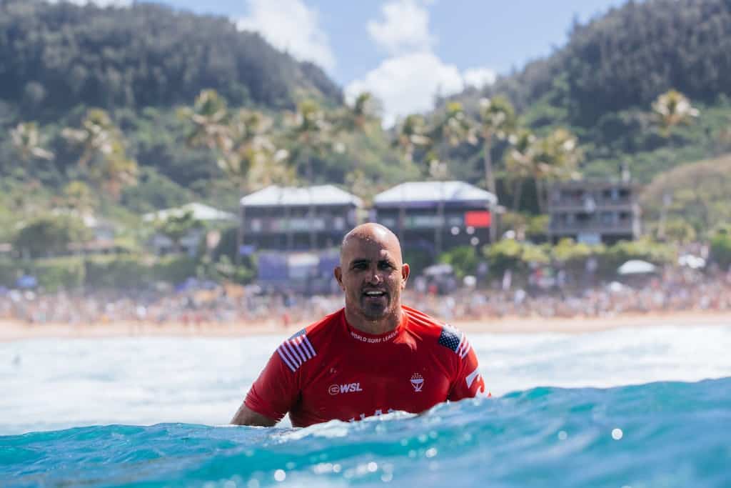 Kelly Slater In The Lineup At Pipe Pro 2022