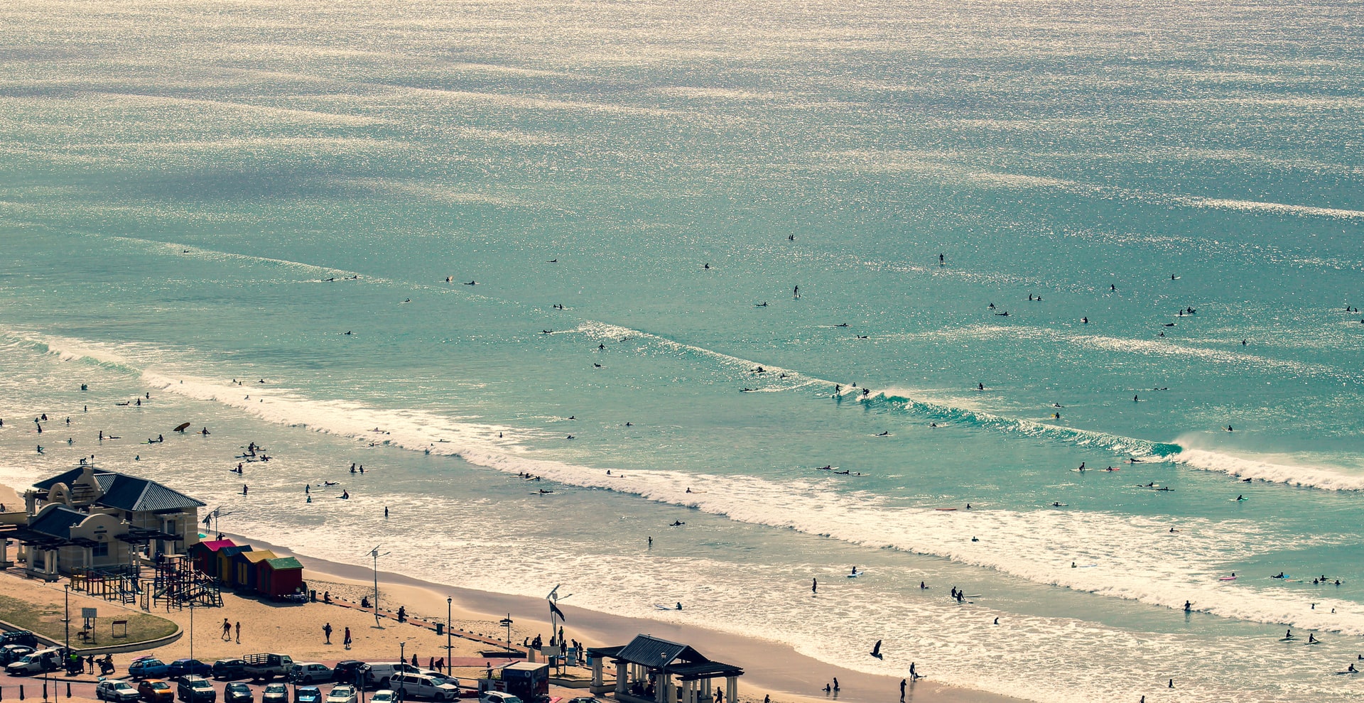 Surfing at Muizenberg Beach - Cape Town - South Africa