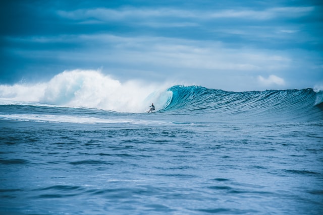 Surfing in Tahiti