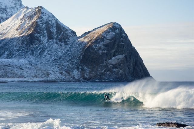 Surfing in Unstad Norway